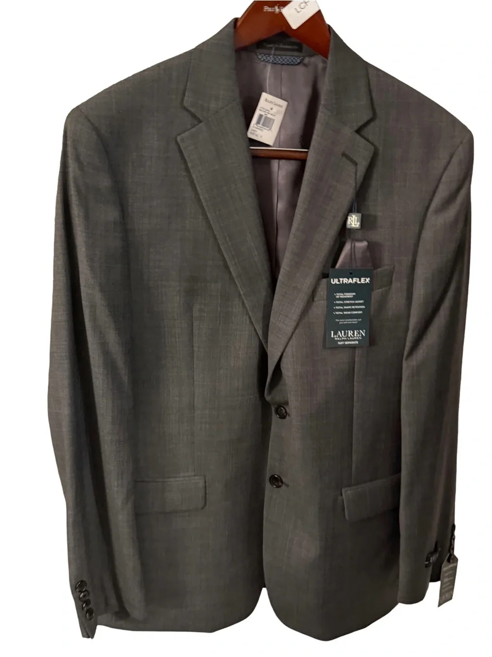 Lauren Ralph Lauren Men’s Lattimore Gray Blazer Ultra Flex Wool Blend 42R NWT